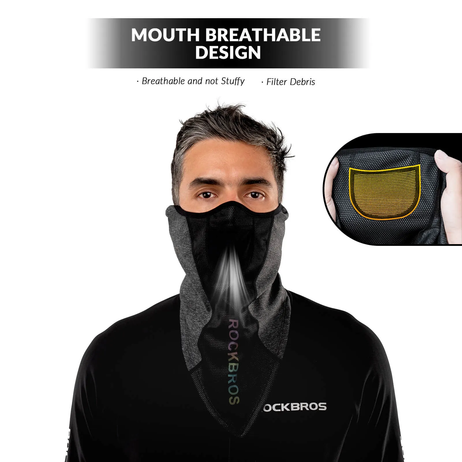 ROCKBROS Balaclava Breathable Half Face Mask for Outdoor Sports