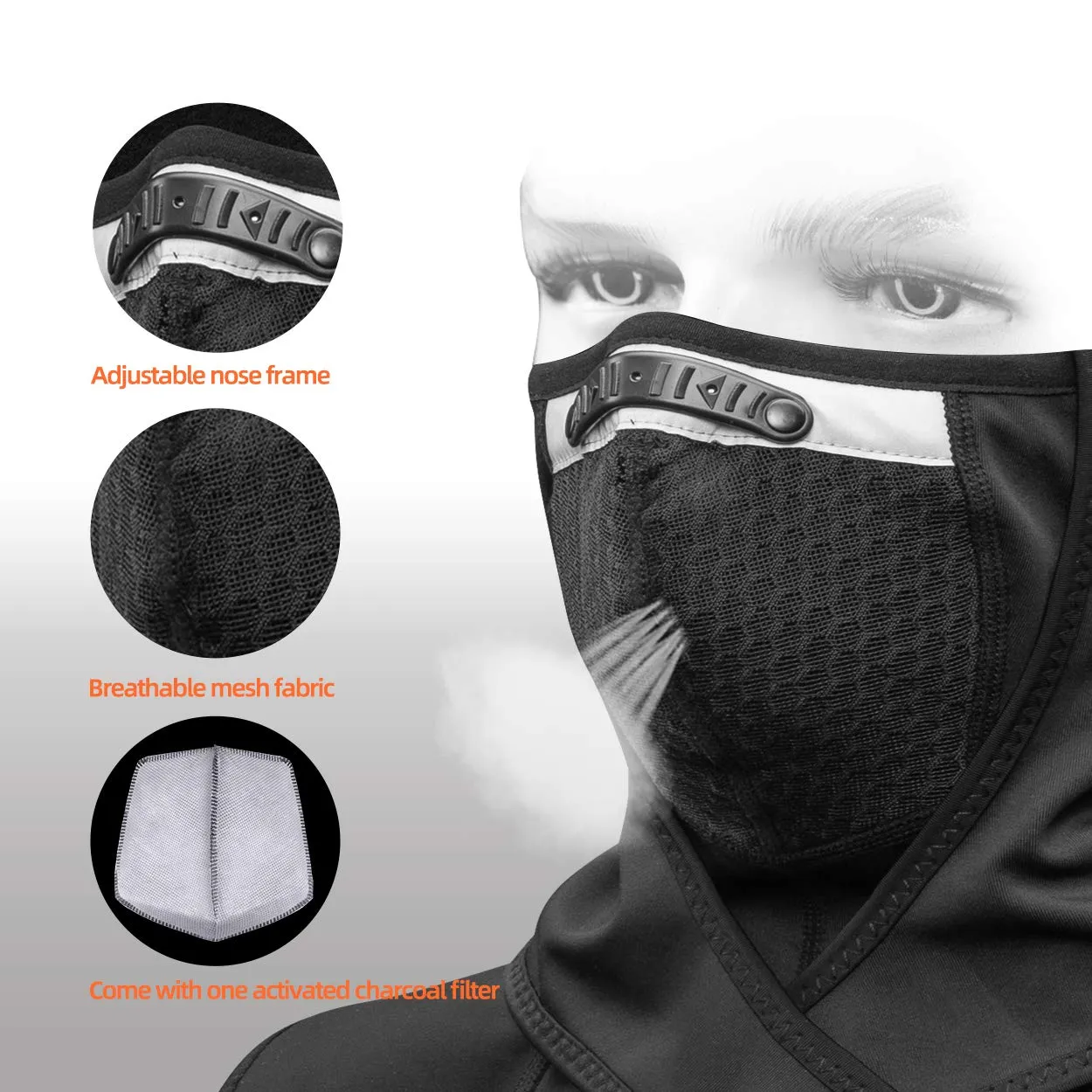ROCKBROS Men Windproof Thermal Fleece Balaclava Ski Mask Winter Cycling  Motorcycle Gear