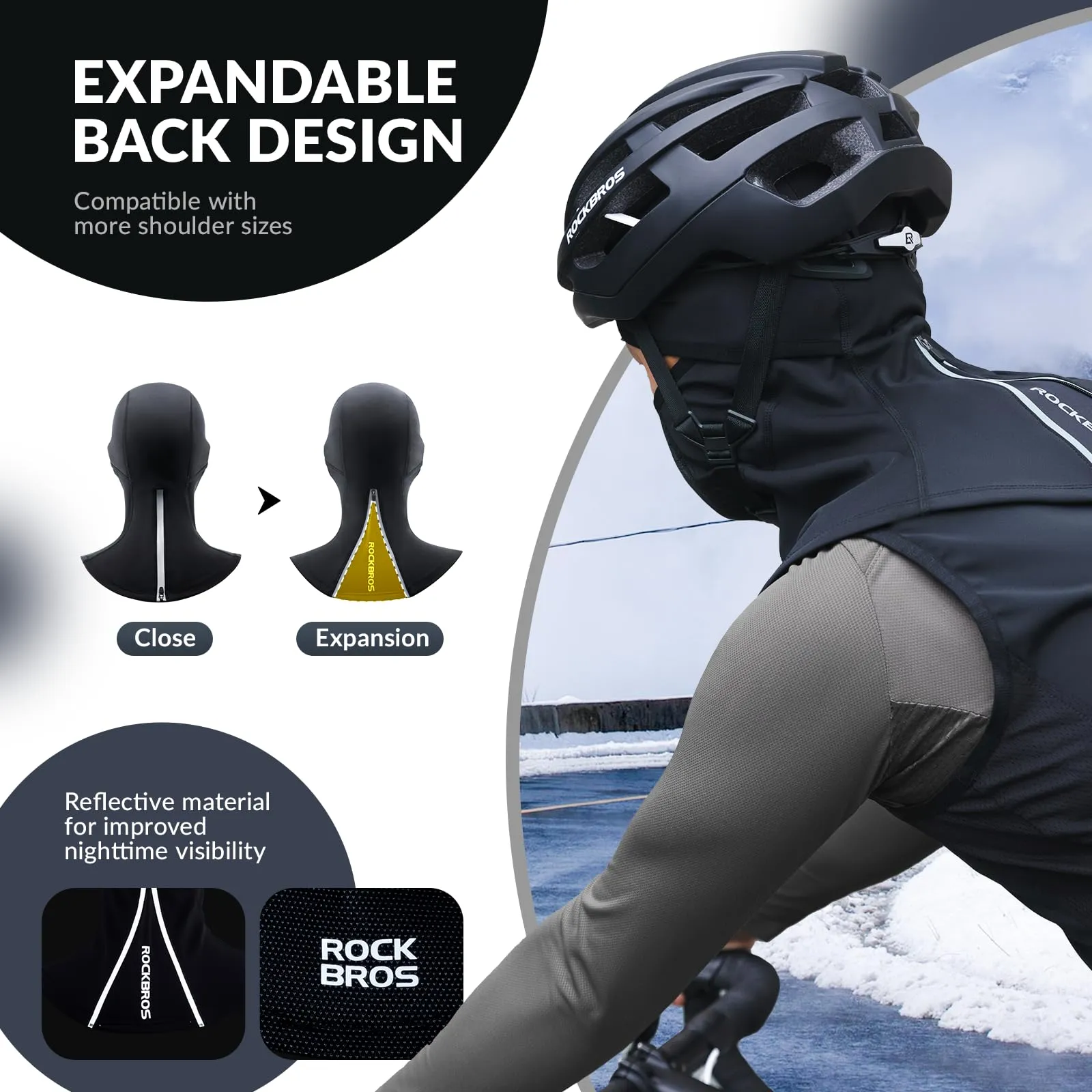 ROCKBROS Winter Breathable Lightweight Thermal Windproof Balaclava Mask