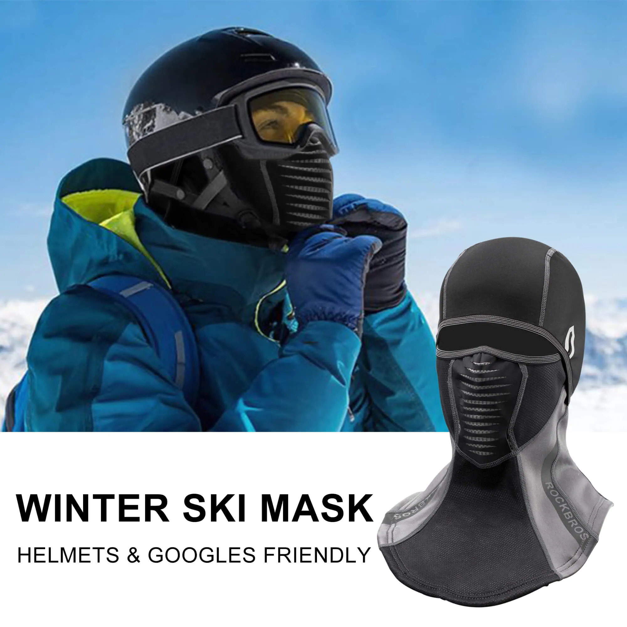 ROCKBROS Winter Windproof Balaclava Warm Cycling Cover