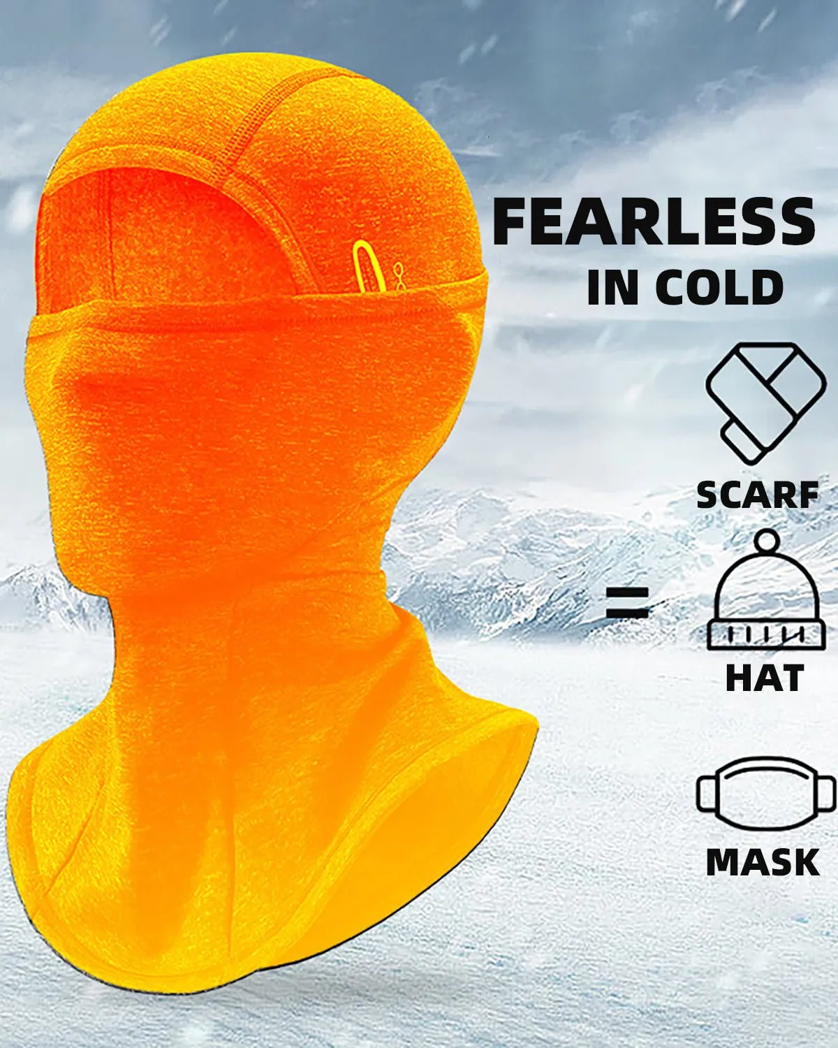 Ski Mask Winter Face Mask Cover Thermal Fleece Hood For Cycling Hiking Running