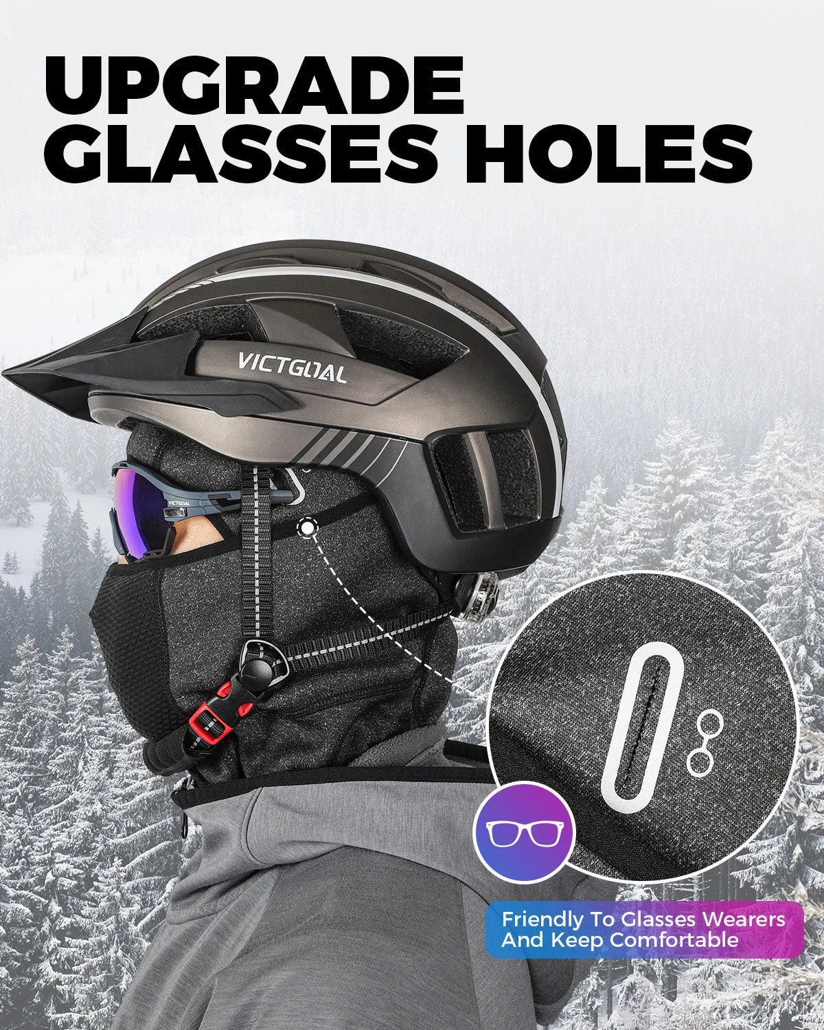 Ski Mask Winter Face Mask Cover Thermal Fleece Hood For Cycling Hiking Running
