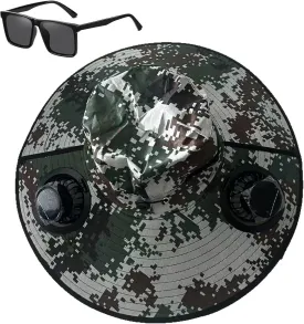 Solar Brim Hat with Fan, Solar Powered Fan Cooling Hat  for Outdoor Work and Fishing, Fishing Hat with Built in Fan