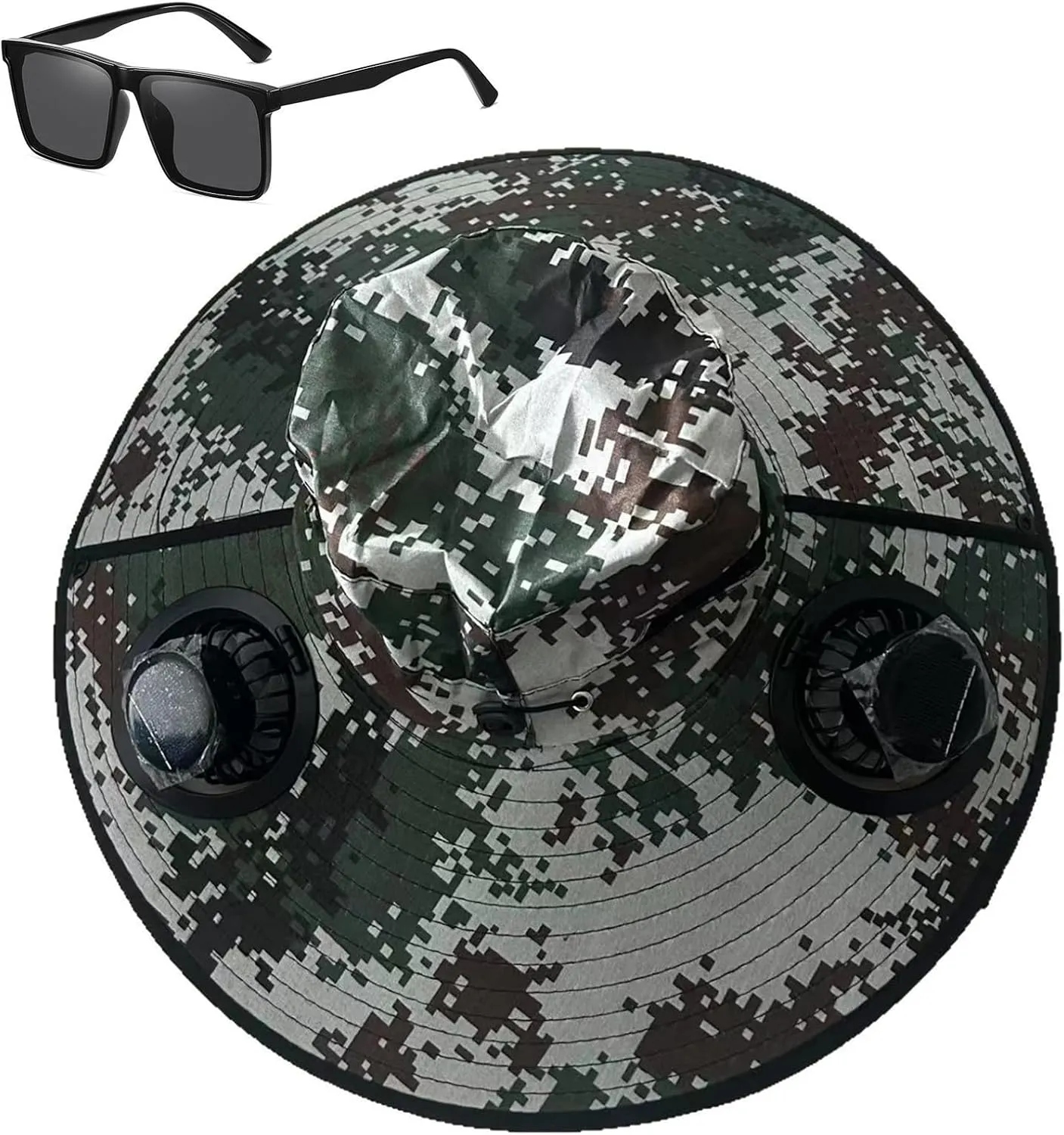 Solar Brim Hat with Fan, Solar Powered Fan Cooling Hat  for Outdoor Work and Fishing, Fishing Hat with Built in Fan
