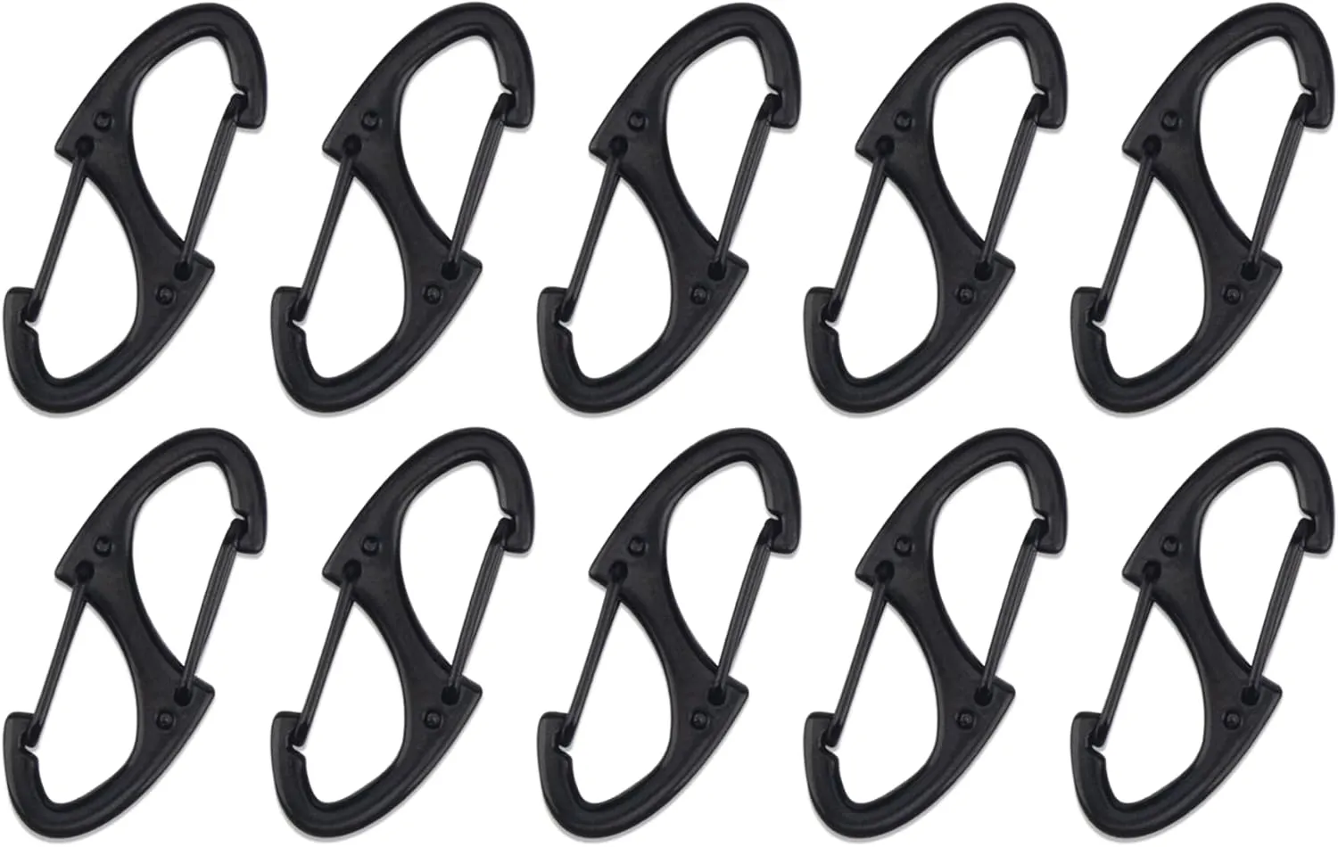 SWATOM 20PCS S Double Sided Mini Carabiner Clip Small Dual Wire Gate Carabiners Keychain Clasp Snap Hooks Tiny Key Clips EDC Accessories for Outdoor Camping Fishing Hiking