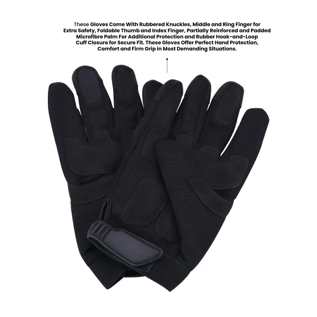 Tactical Full Finger Gloves - Black