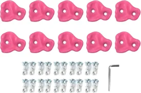 TeamSky Rock Climbing Holds,10PCS Plastic Comfortable Rock Climbing Stone Rocks Wall Stones with Screw Pad and Nut for Outdoor Indoor Climbing Frames Children Playground