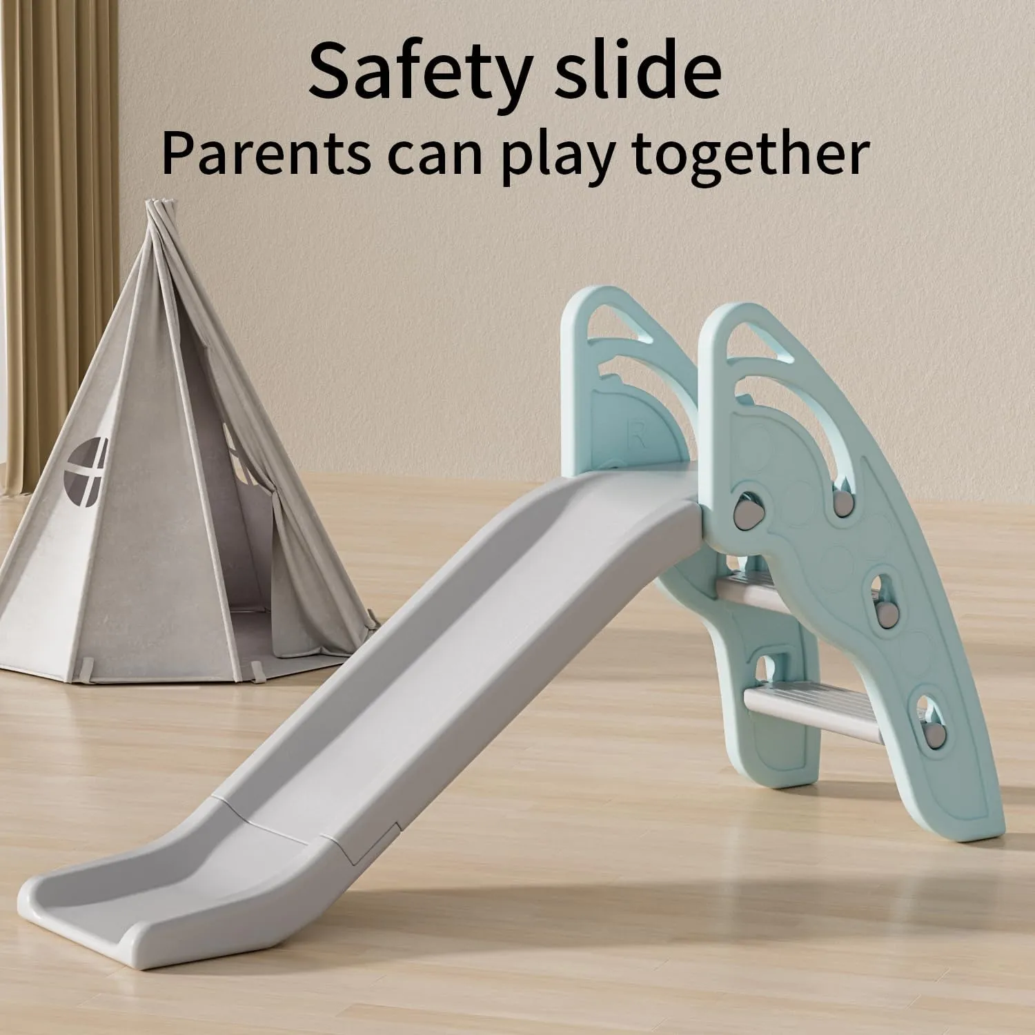 Toddler Slide Large Play Climber Slide PlaySet with Extra Long Slipping Slope Indoor Slide Kids Slide Toddler Playground Toddler Slide Outdoor Toys for Toddlers (Blue)