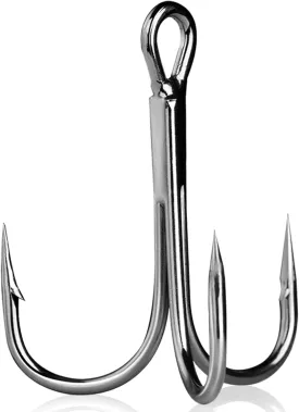 Treble Fishing Hooks 4X Strong 10Pcs/25Pcs Triple Hooks Sharp Barbed/High Carbon Steel/Round Bend for Lures Freshwater Saltwater