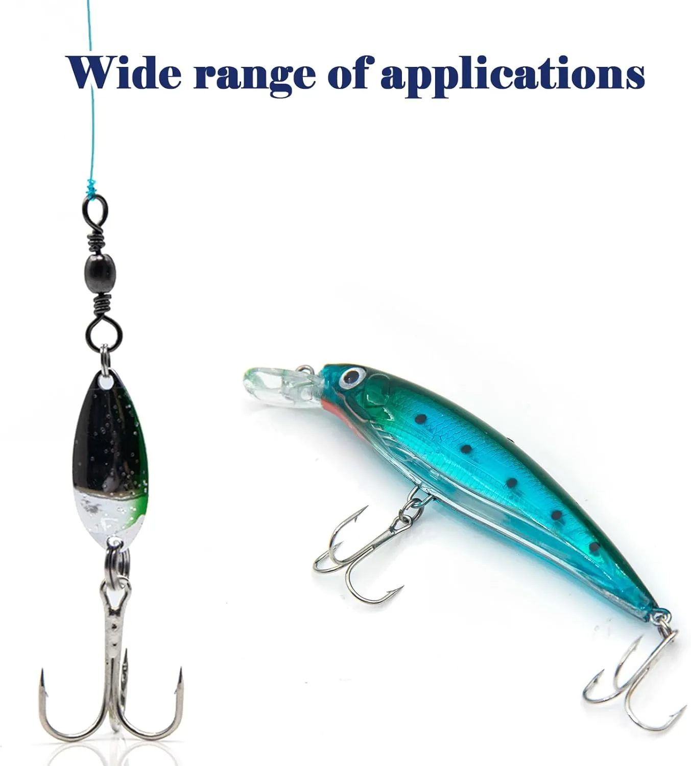 Treble Fishing Hooks 4X Strong 10Pcs/25Pcs Triple Hooks Sharp Barbed/High Carbon Steel/Round Bend for Lures Freshwater Saltwater