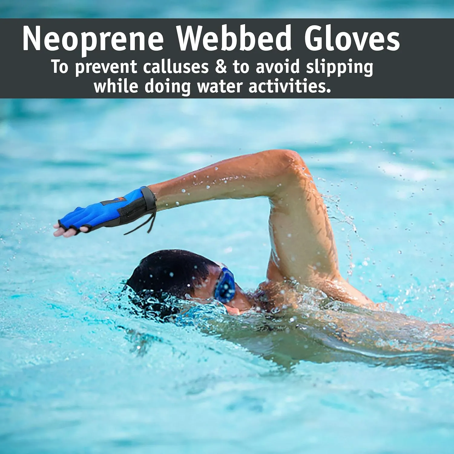 Water Gear All Neoprene Fingerless Force Gloves - 50% More Resistance