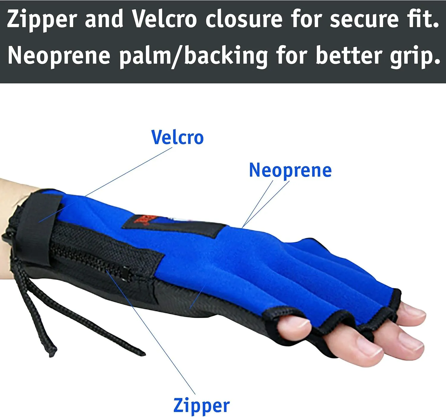 Water Gear All Neoprene Fingerless Force Gloves - 50% More Resistance