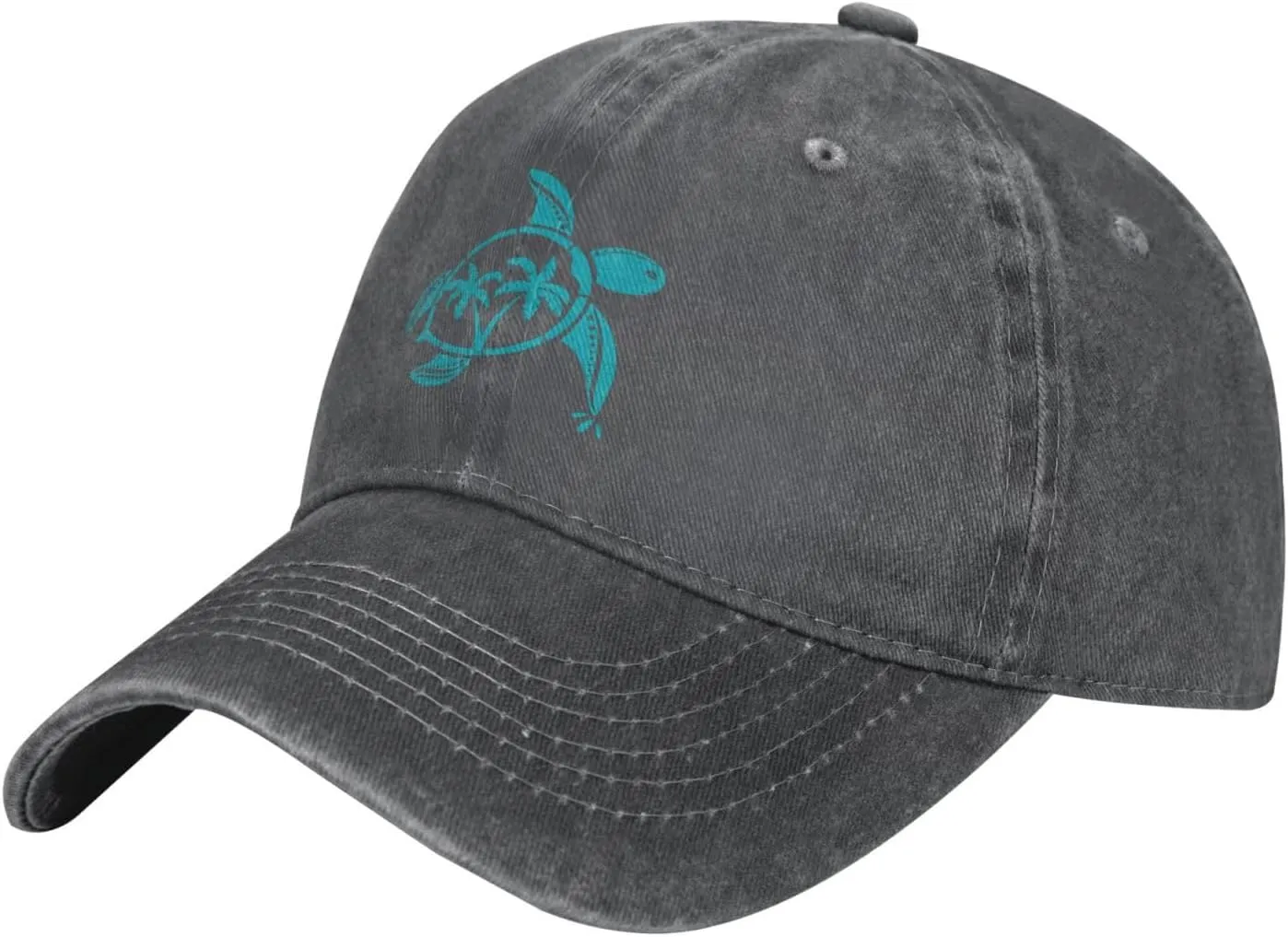 Women's Sea Turtle Hat for Men Women, Adjustable Vintage Distressed Washed Baseball Cap for Turtle Lovers