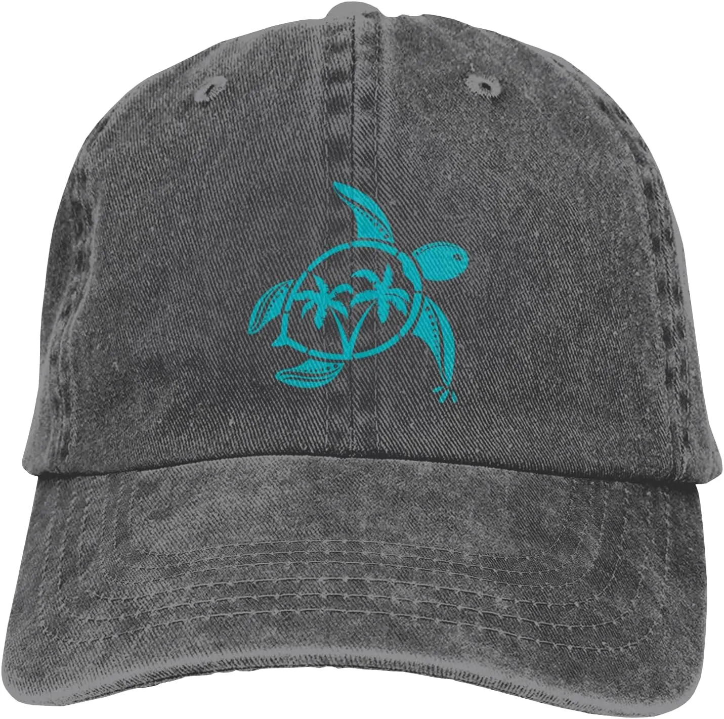 Women's Sea Turtle Hat for Men Women, Adjustable Vintage Distressed Washed Baseball Cap for Turtle Lovers