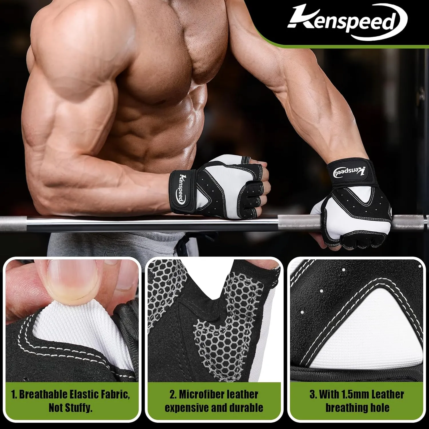 Workout Gloves Gym Gloves for Men and Women Weight Lifting Gloves with Wrist Support Full Palm Protection Breathable for Trainning, Cycling, Pull-ups, Rowing, Climbing