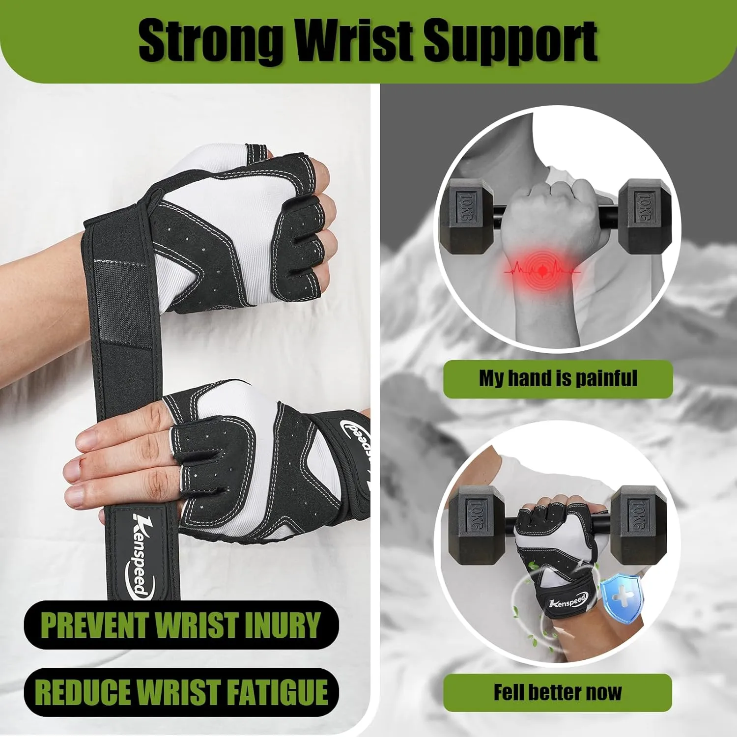 Workout Gloves Gym Gloves for Men and Women Weight Lifting Gloves with Wrist Support Full Palm Protection Breathable for Trainning, Cycling, Pull-ups, Rowing, Climbing