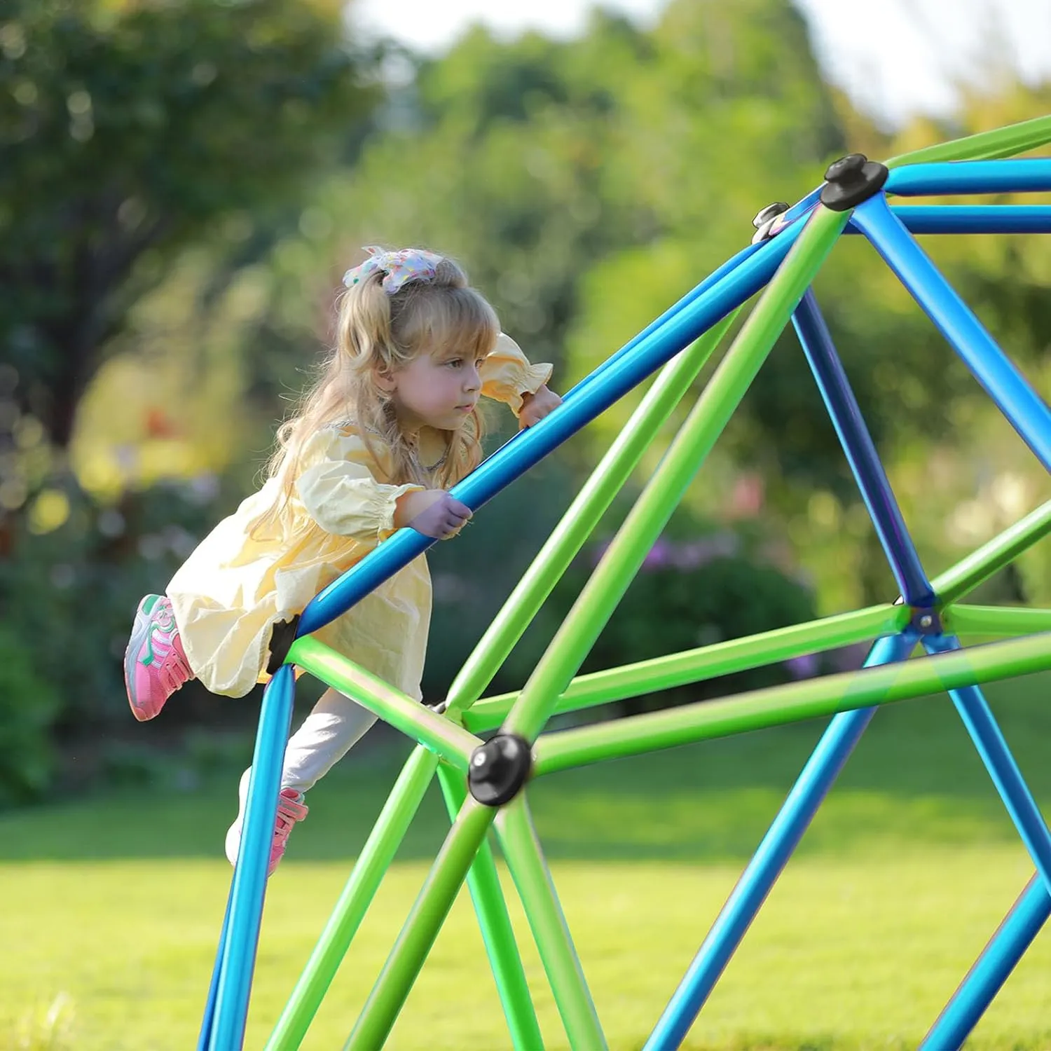 Zupapa 10FT Climbing Dome, Experience Ultimate Fun with The 2025 Upgraded Decagonal Geo Dome Climber - Supports 1000LBS Outdoor Playset and Easy Assembly Play Equipment for Kids (Turquoise, 10FT)